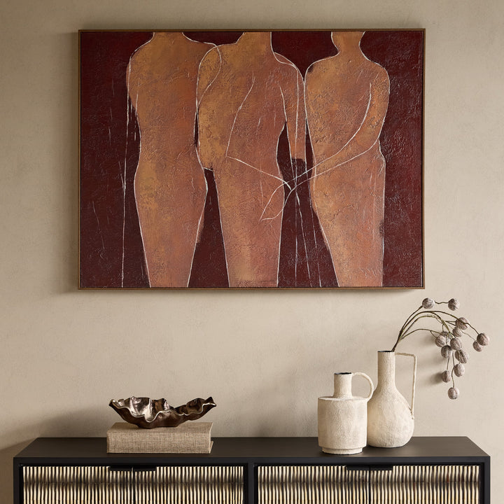 Stone Poise Heavy Textured Hessian Wall Art