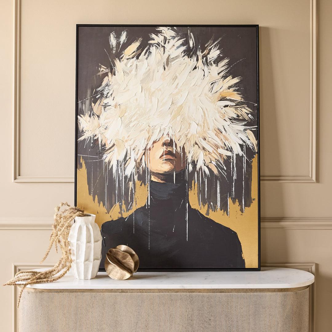 Hidden Muse Hand Embellished Framed Canvas Wall Art