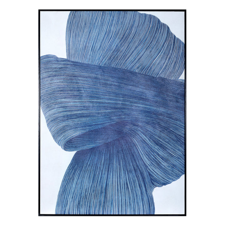 Indigo Flow - Drift Textured Framed Canvas Wall Art