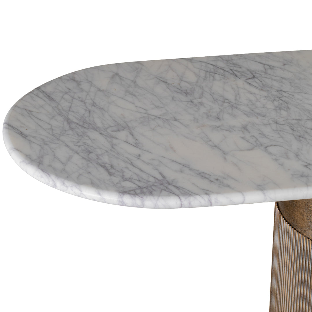 Belvedere Aged Gold Column Console Table