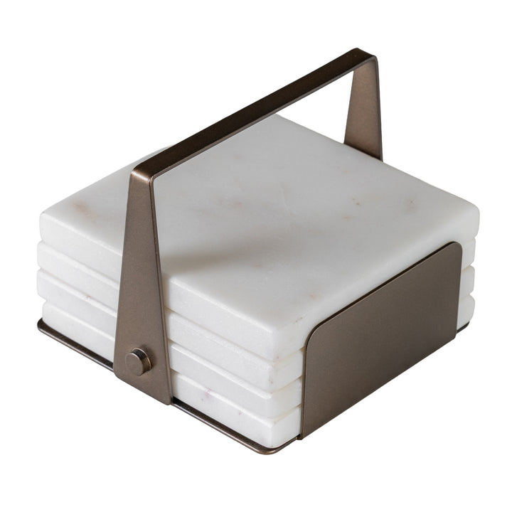 Westland White Banswara Marble Coasters