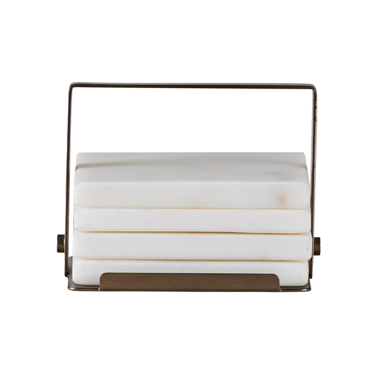 Westland White Banswara Marble Coasters