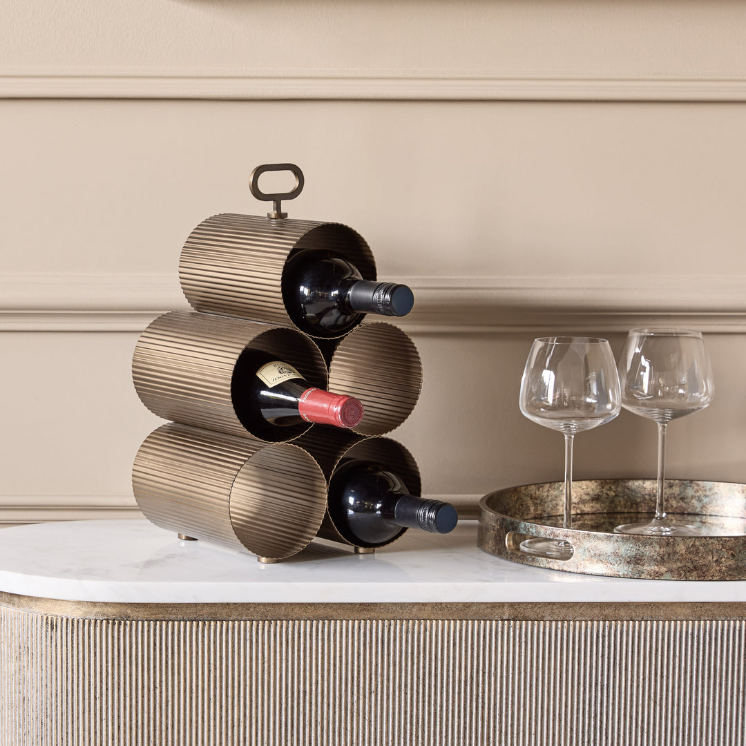 Belvedere Smoked Gold 5 Bottle Wine Rack