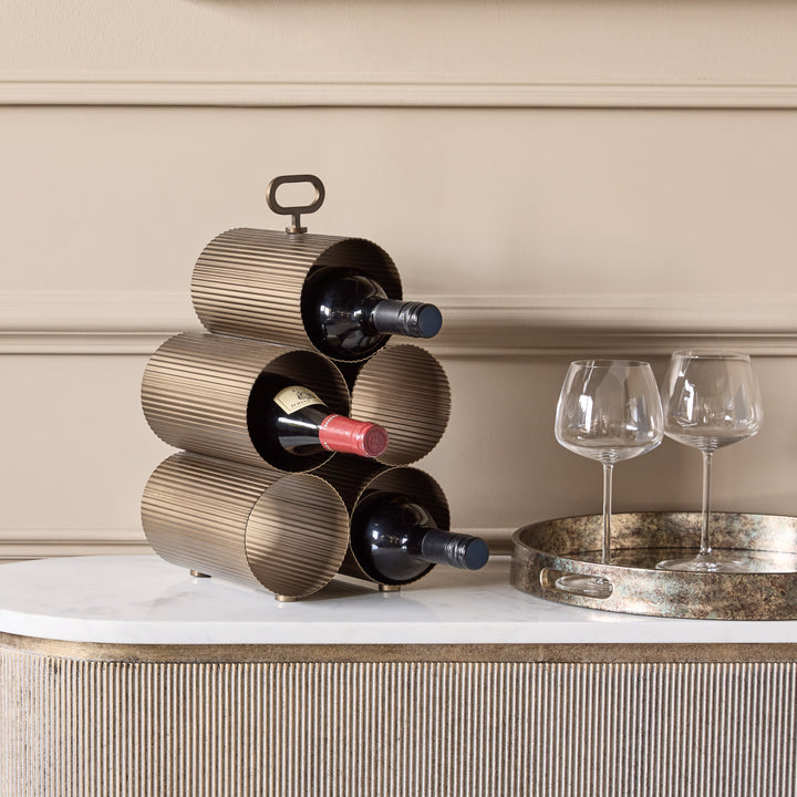 Belvedere Smoked Gold 5 Bottle Wine Rack