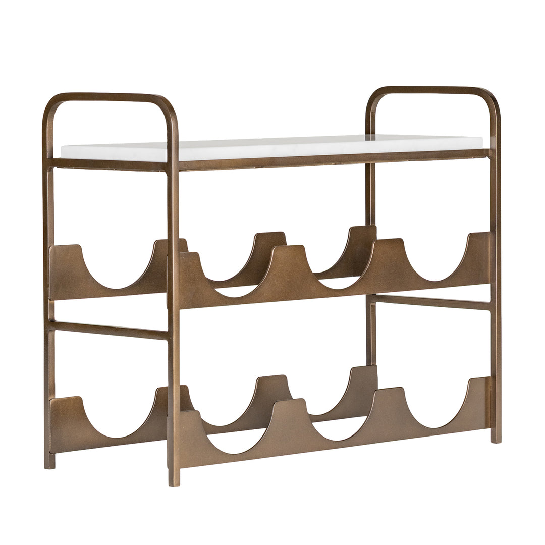Westland Marble Top 6 Bottle Wine Rack