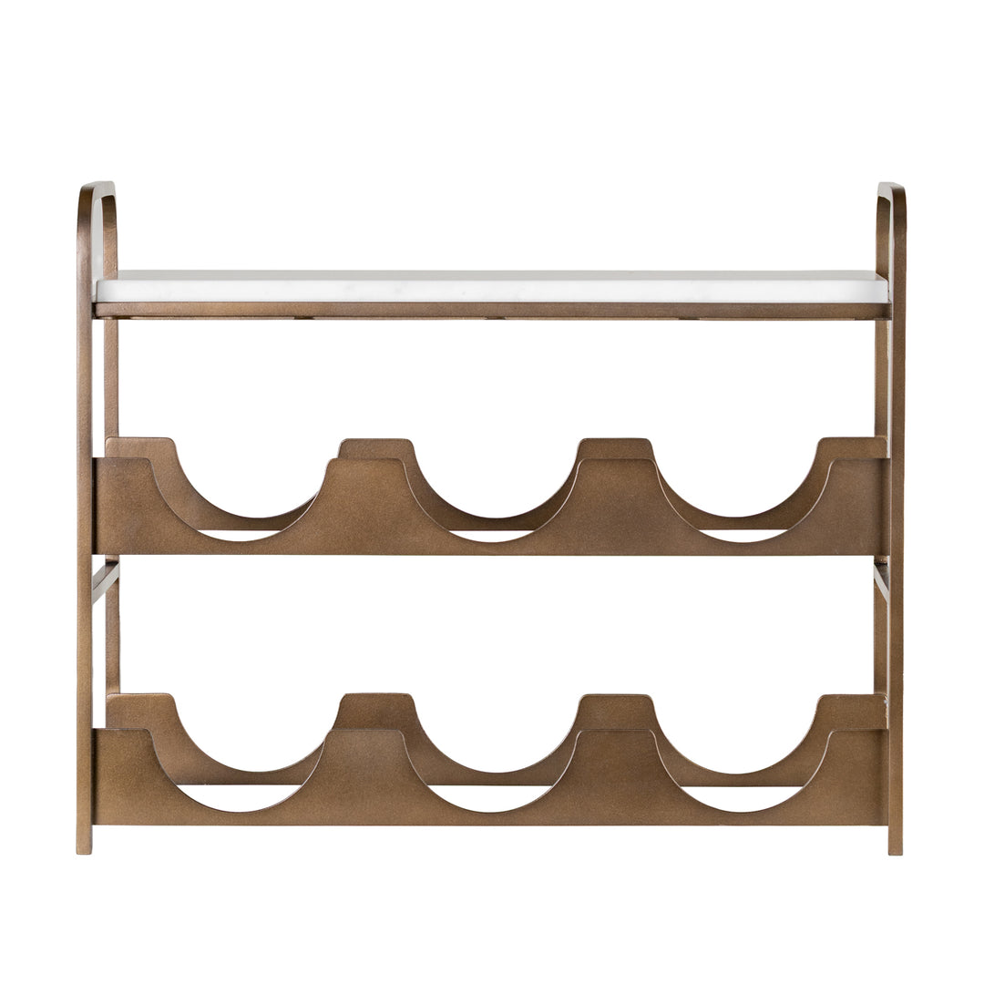 Westland Marble Top 6 Bottle Wine Rack