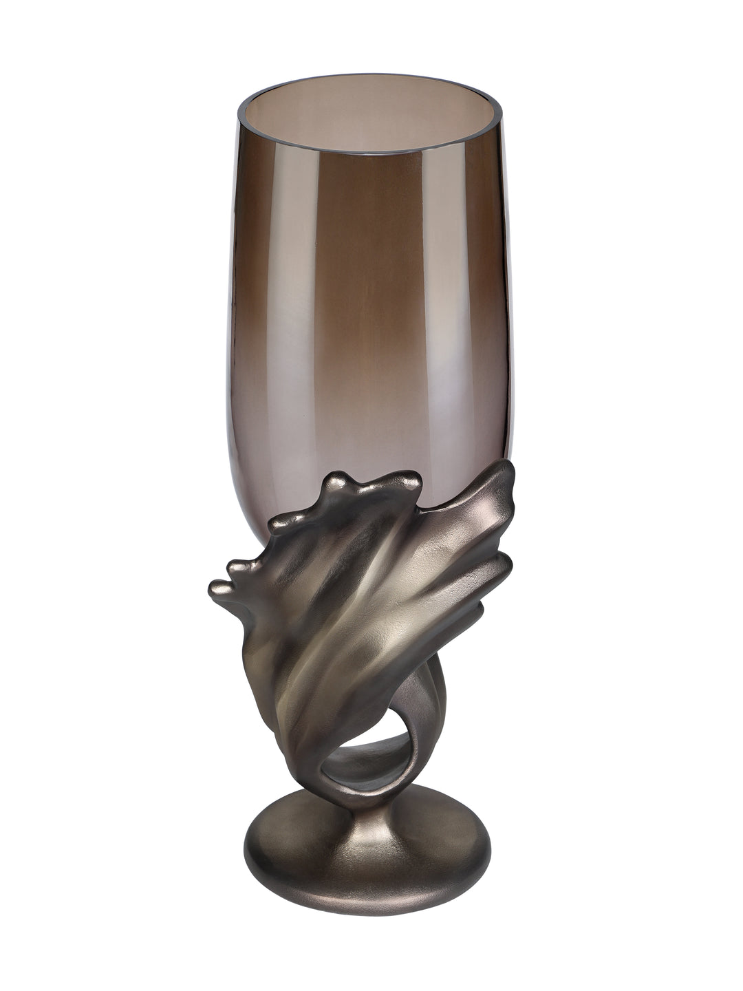 Montrose Sculptural Aluminium & Glass Hurricane