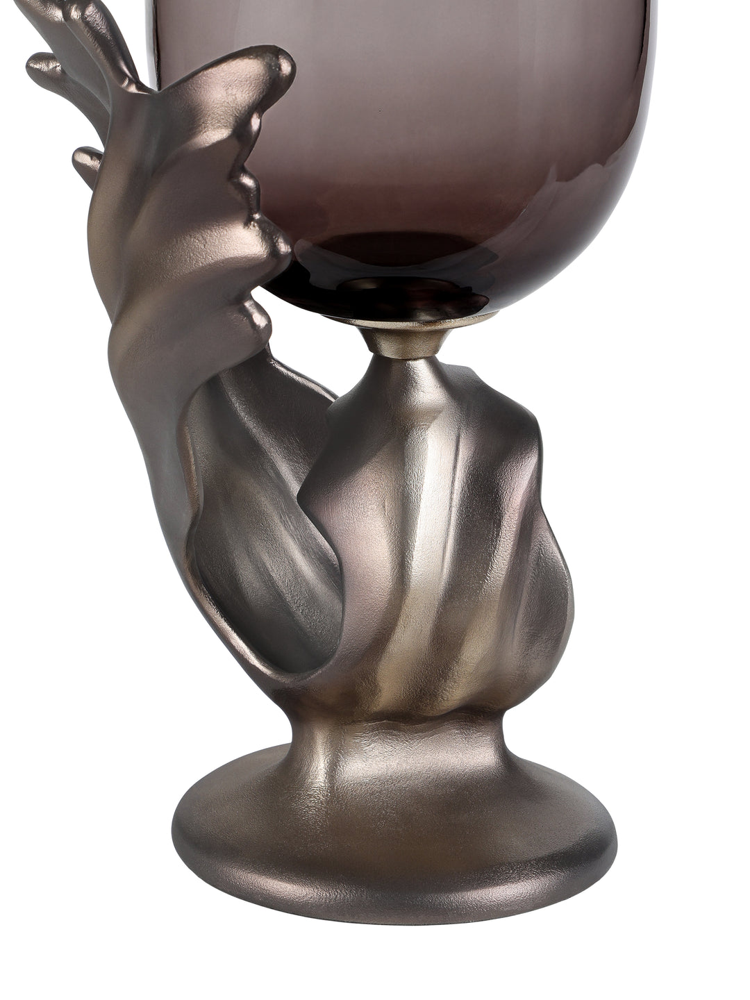 Montrose Sculptural Aluminium & Glass Hurricane