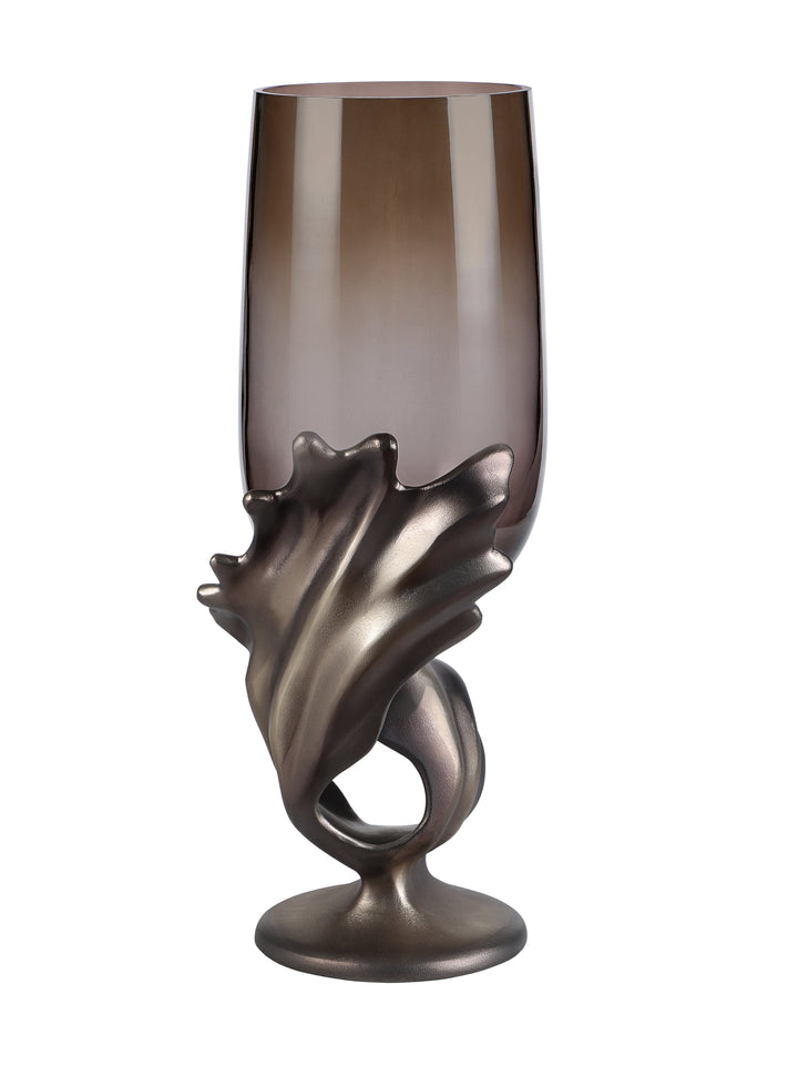 Montrose Sculptural Aluminium & Glass Hurricane