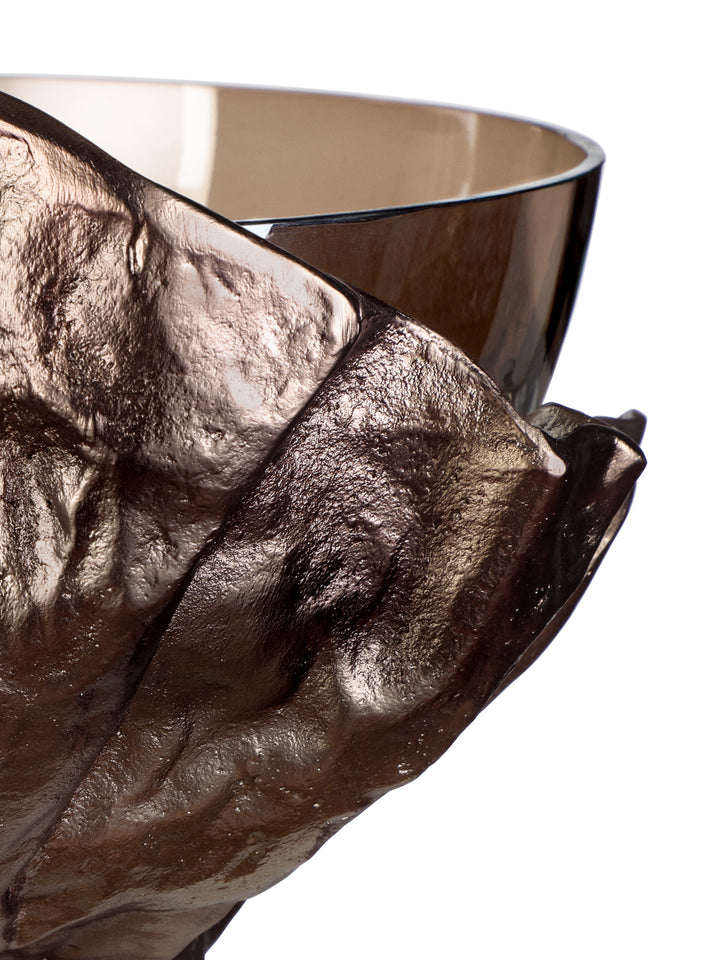 Lowe Sculptural Aluminium & Glass Bowl