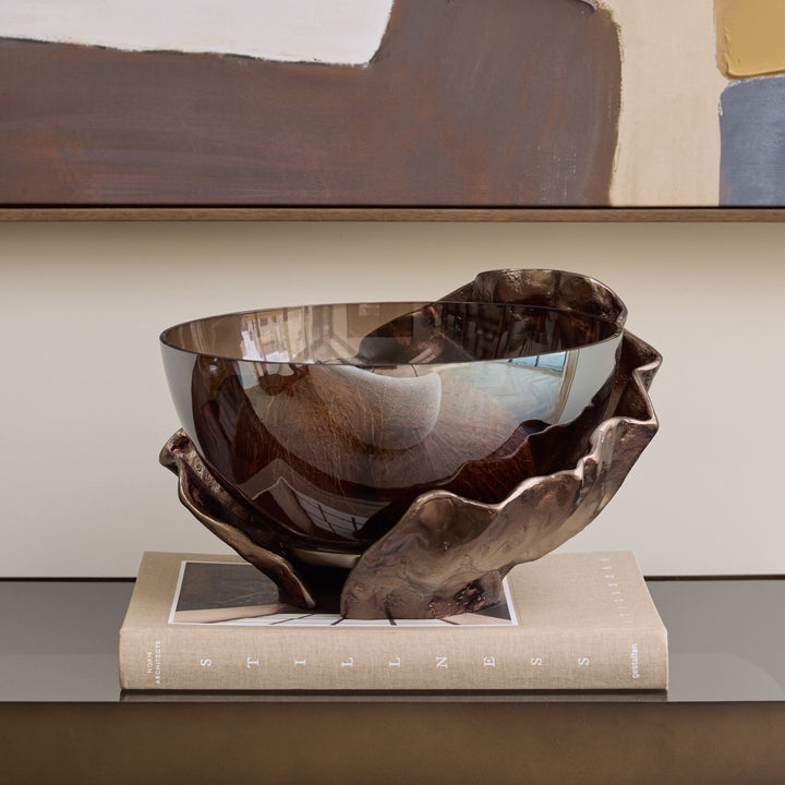Lowe Sculptural Aluminium & Glass Bowl