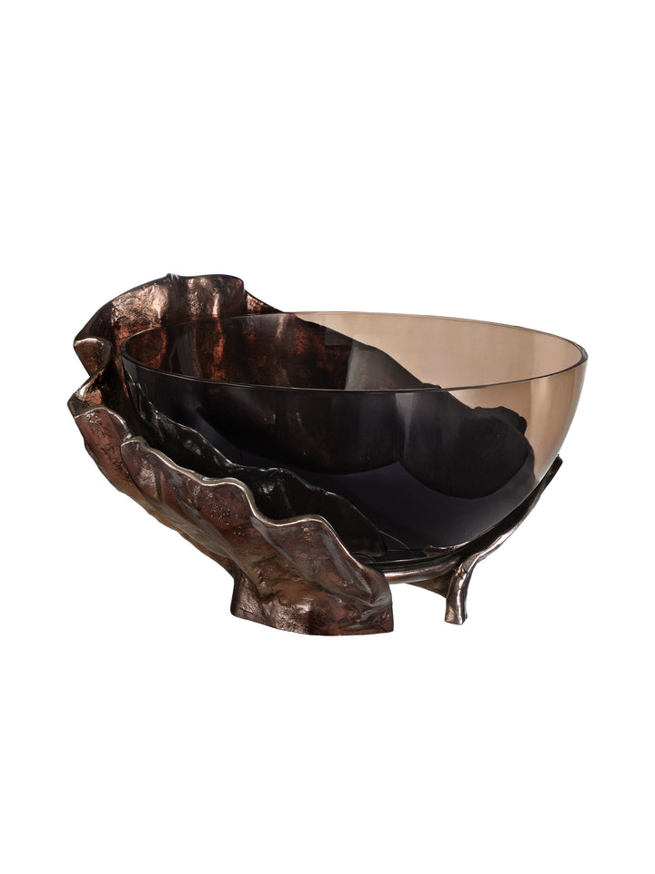 Lowe Sculptural Aluminium & Glass Bowl