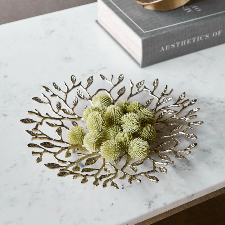 Floret Champagne Gold Brass Platter