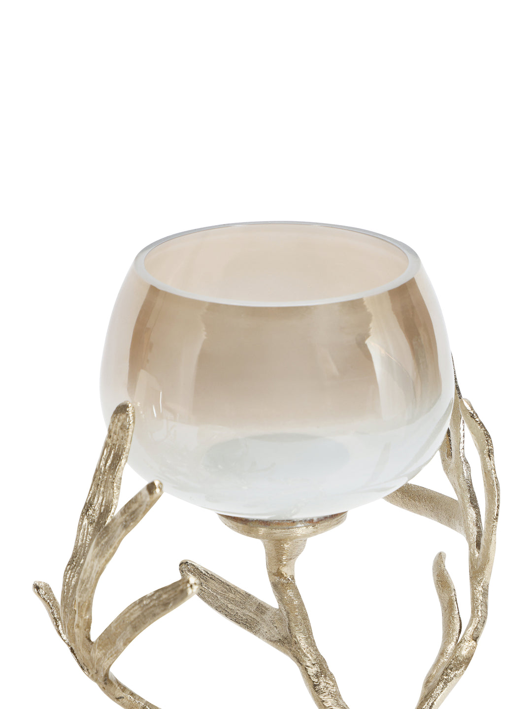 Floret Champagne Gold Brass Tealight Holder