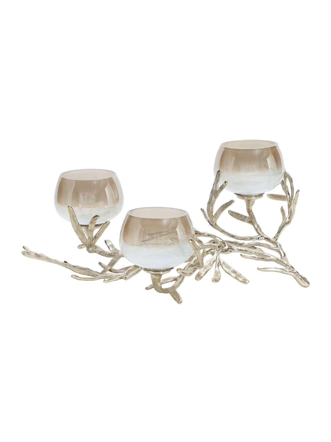 Floret Champagne Gold Brass Tealight Holder