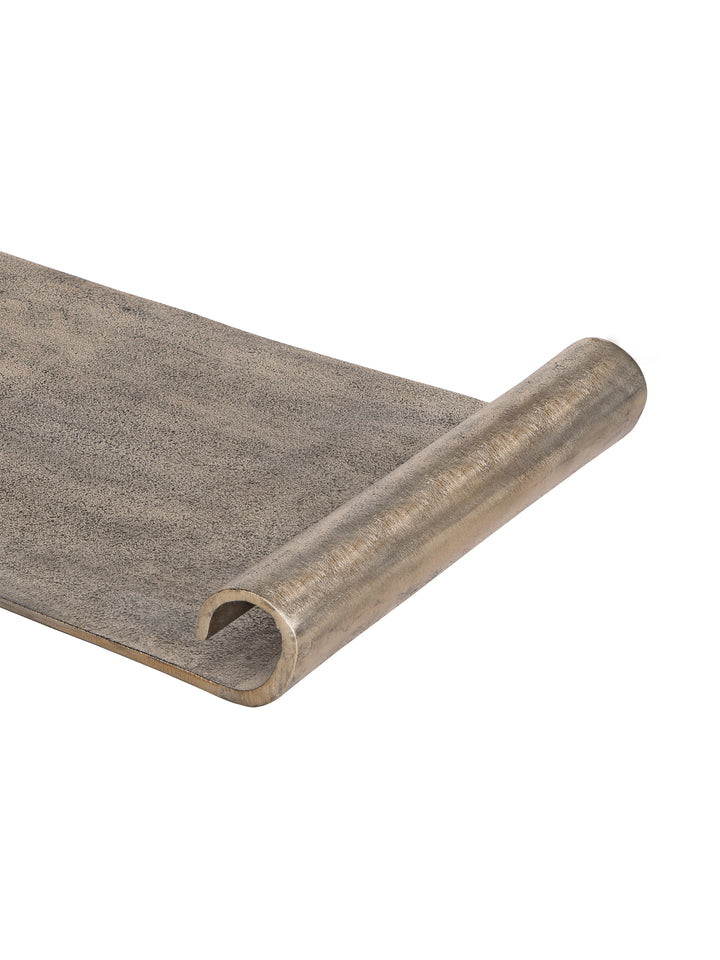 Hillcrest Scroll Antique Gold Aluminium Tray