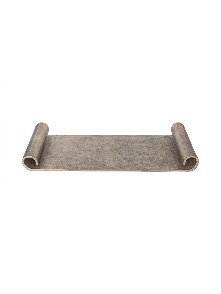 Hillcrest Scroll Antique Gold Aluminium Tray