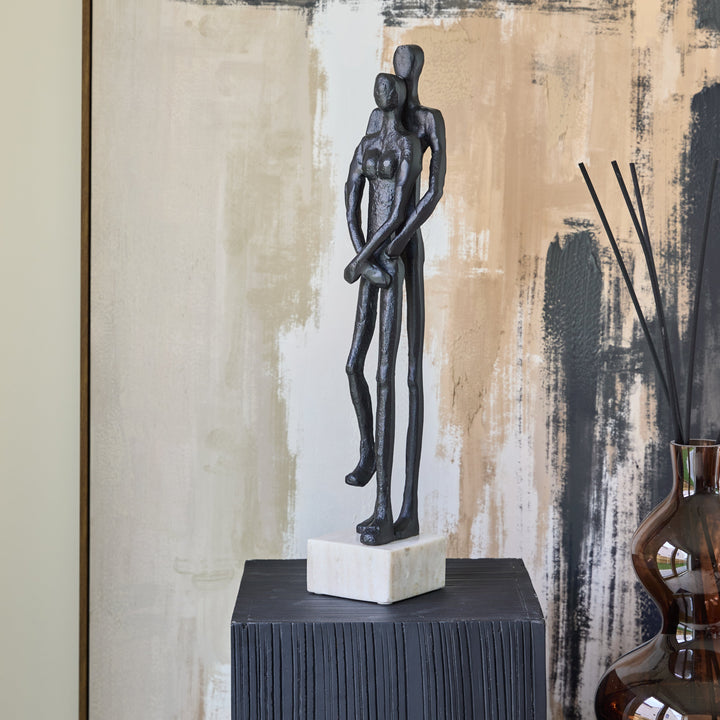 Embrace Couple Black Aluminium Sculpture