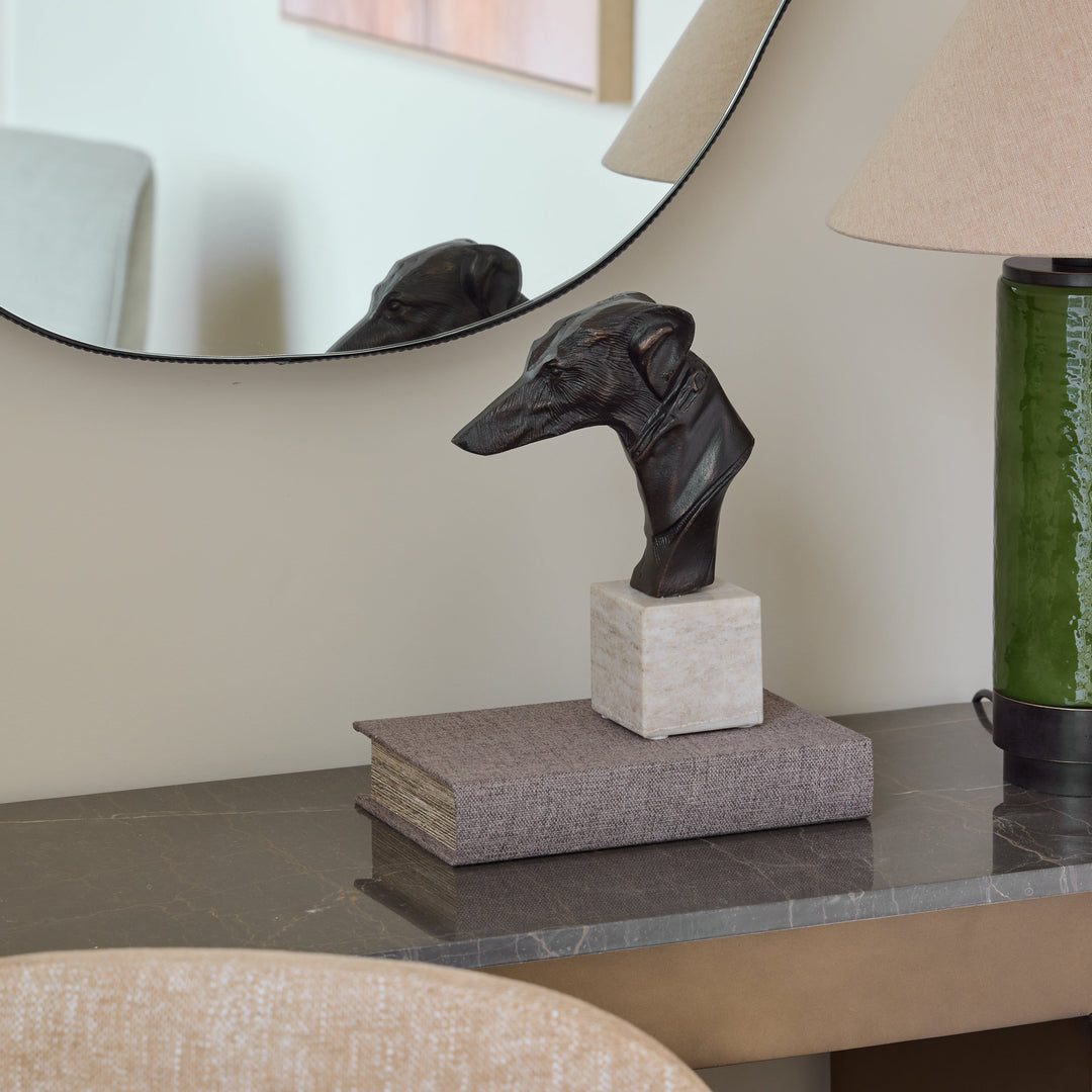 Caspian Antique Aluminium Greyhound Sculpture