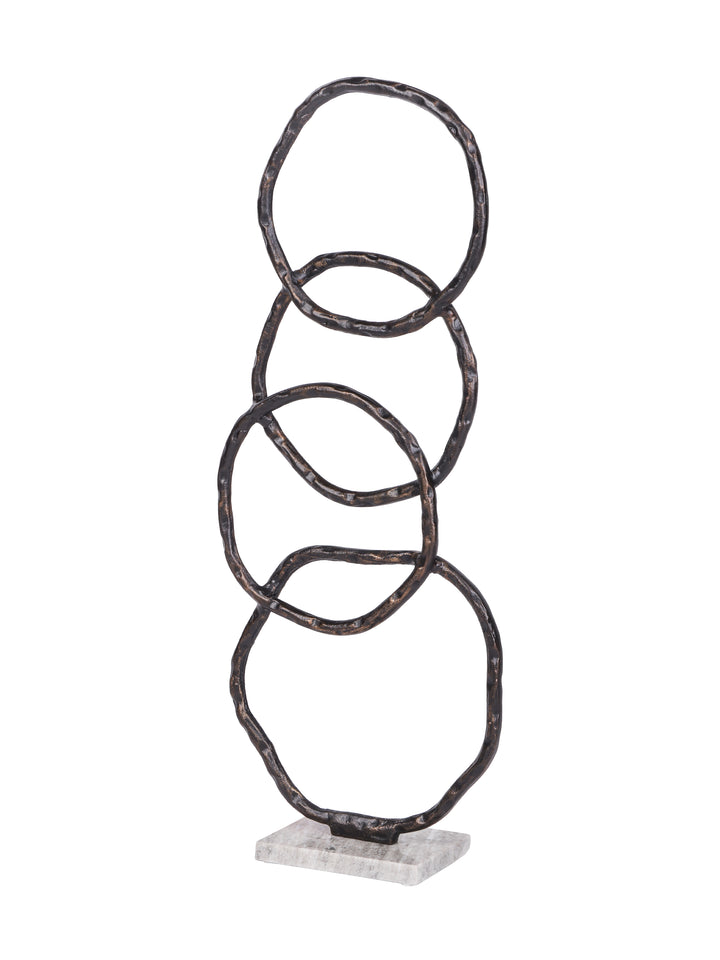 Evren Abstract Ring Antique Black Aluminium Sculpture