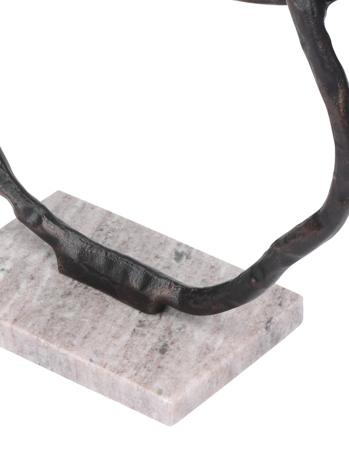 Evren Abstract Ring Antique Black Aluminium Sculpture
