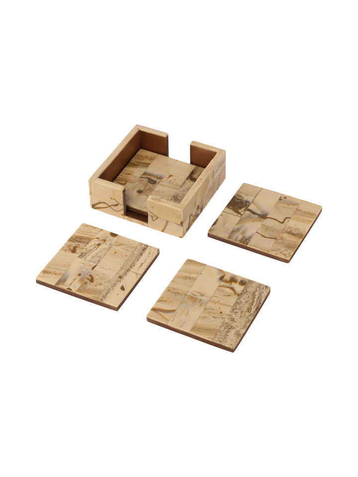 Arden Set of 4 Burlwood Resin Coaster
