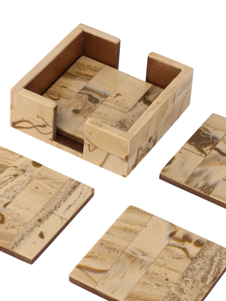 Arden Set of 4 Burlwood Resin Coaster