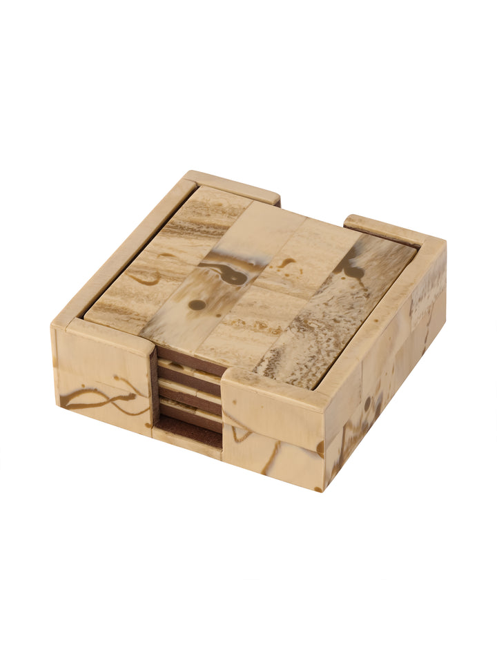 Arden Set of 4 Burlwood Resin Coaster