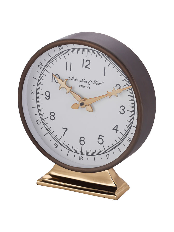 Belmont Aged Bronze & Gold Mantel Clock