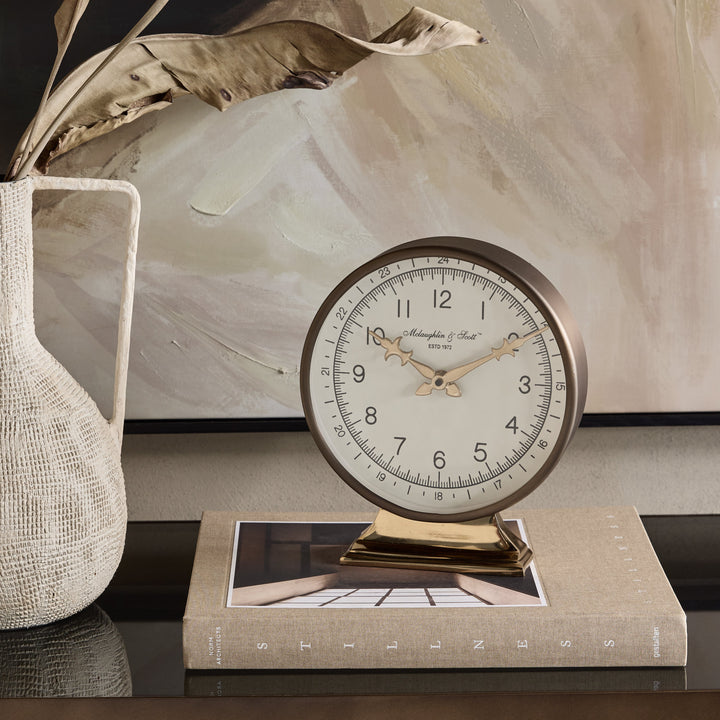 Belmont Aged Bronze & Gold Mantel Clock