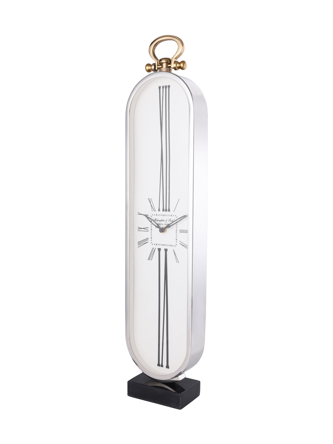 Westbury Tall Oval Nickel Clock