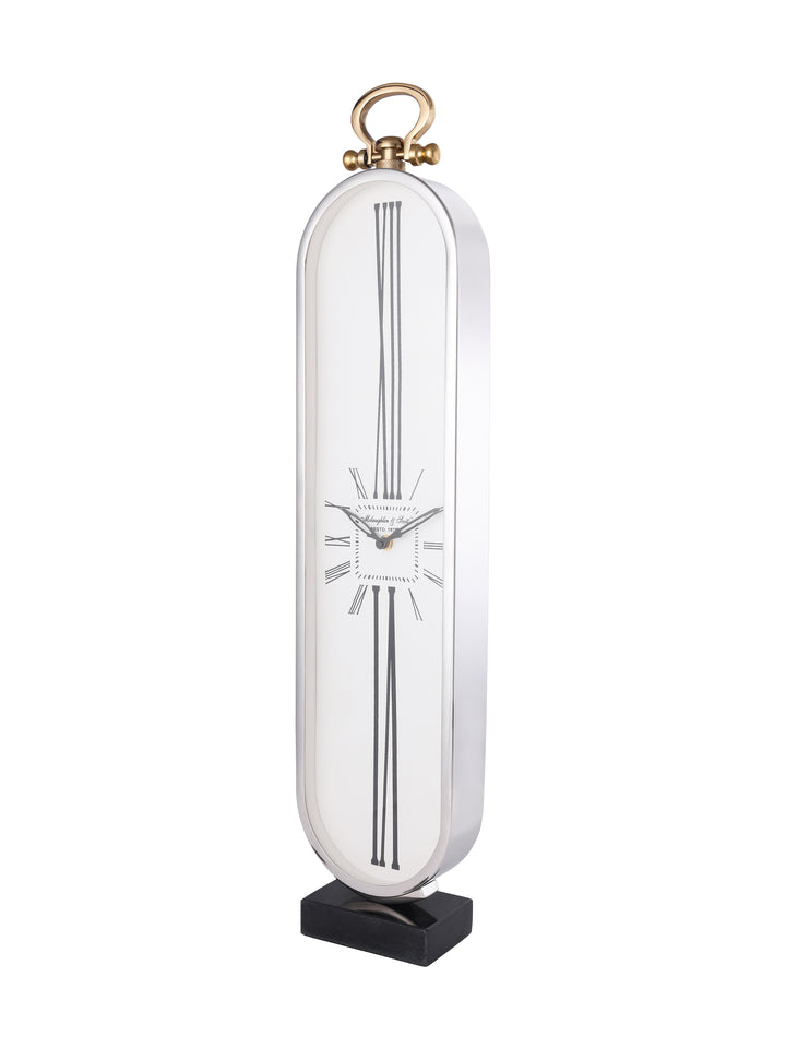 Westbury Tall Oval Nickel Clock