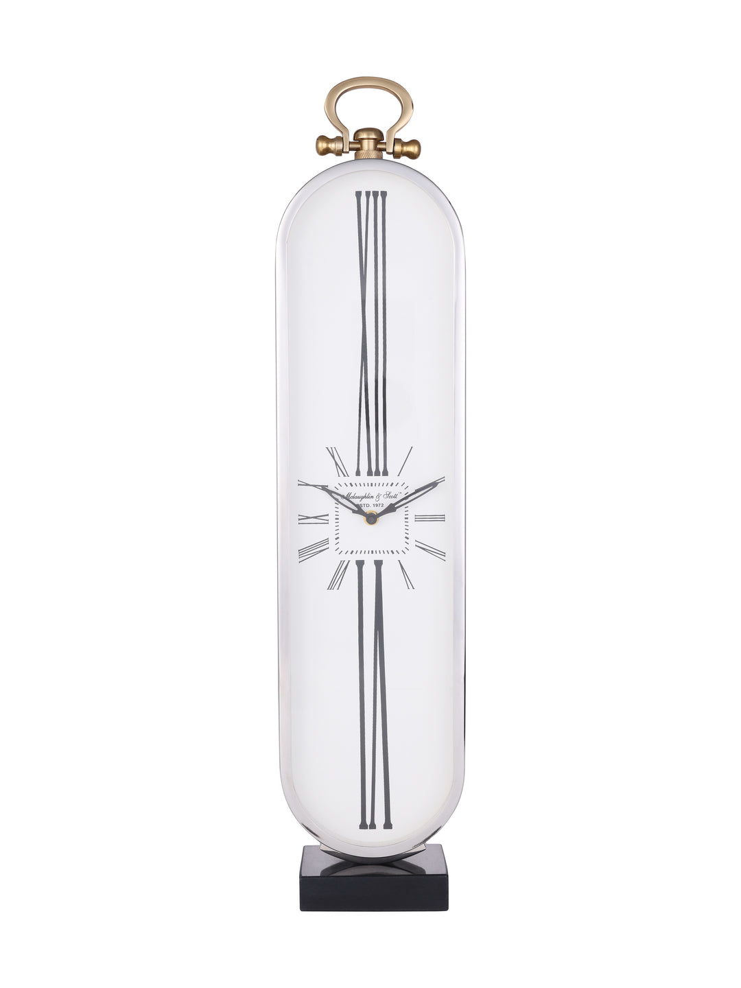Westbury Tall Oval Nickel Clock