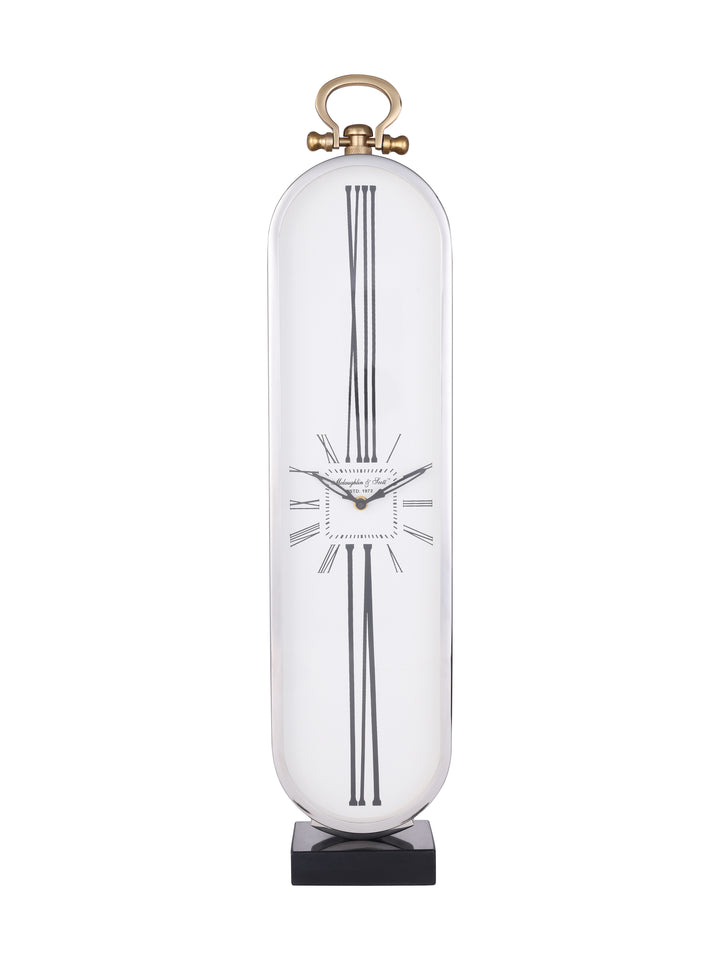 Westbury Tall Oval Nickel Clock