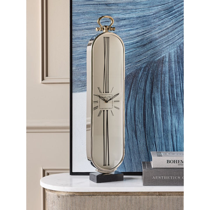 Westbury Tall Oval Nickel Clock