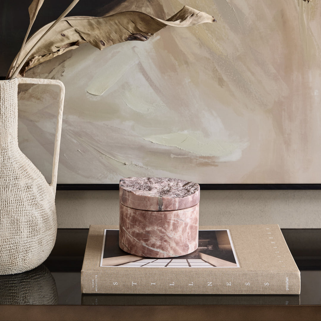 Roselle Pink Marble Storage Jar