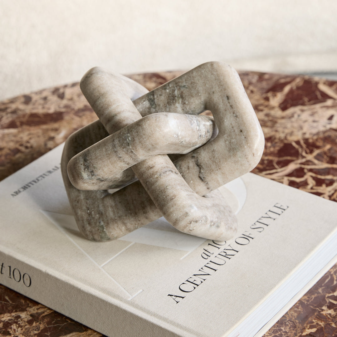 Orla Beige Marble Knot Sculpture