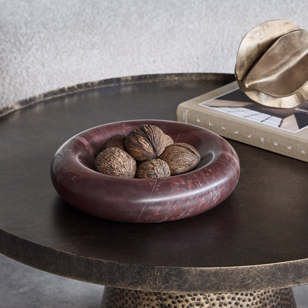 Cassia Red Jasper Marble Sculptural Bowl