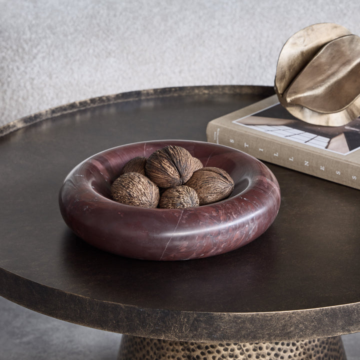 Cassia Red Jasper Marble Sculptural Bowl