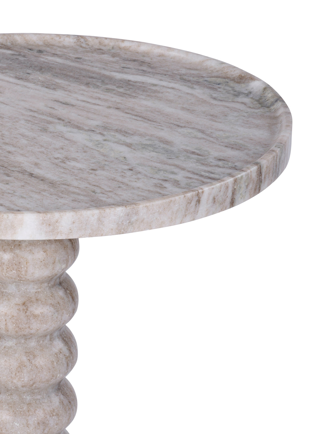 Totem Beige Marble Side Table