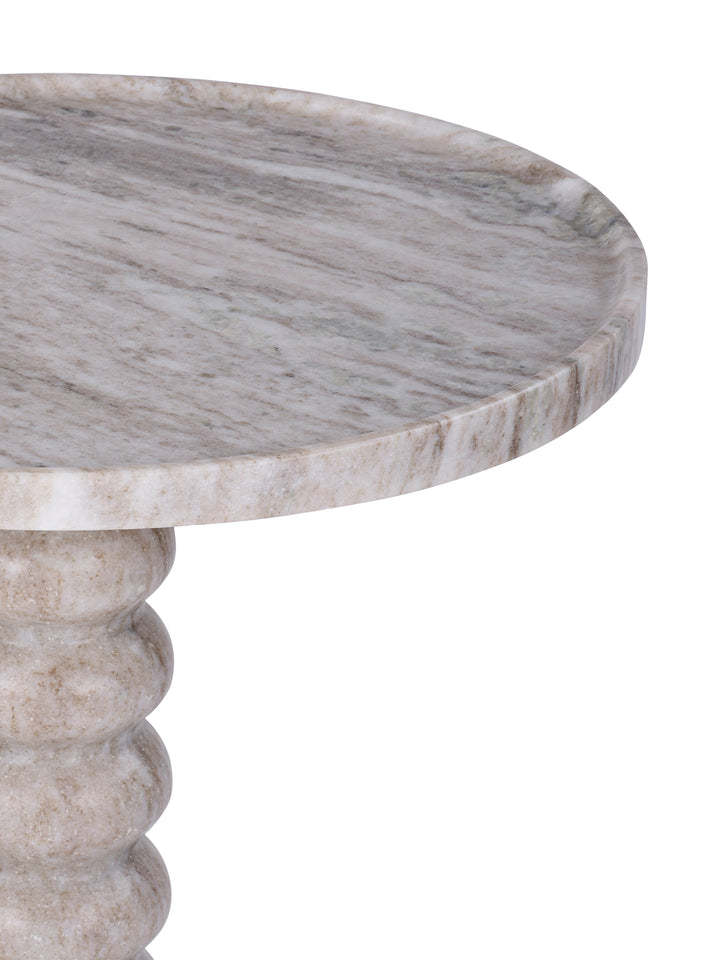 Totem Beige Marble Side Table