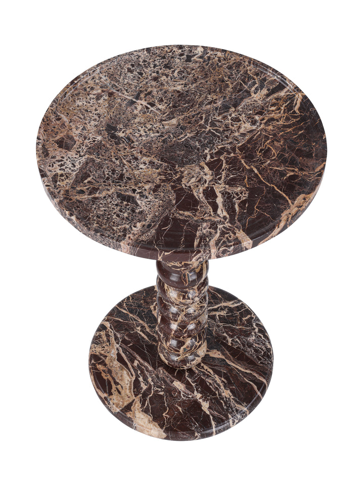 Totem Red Marble Side Table
