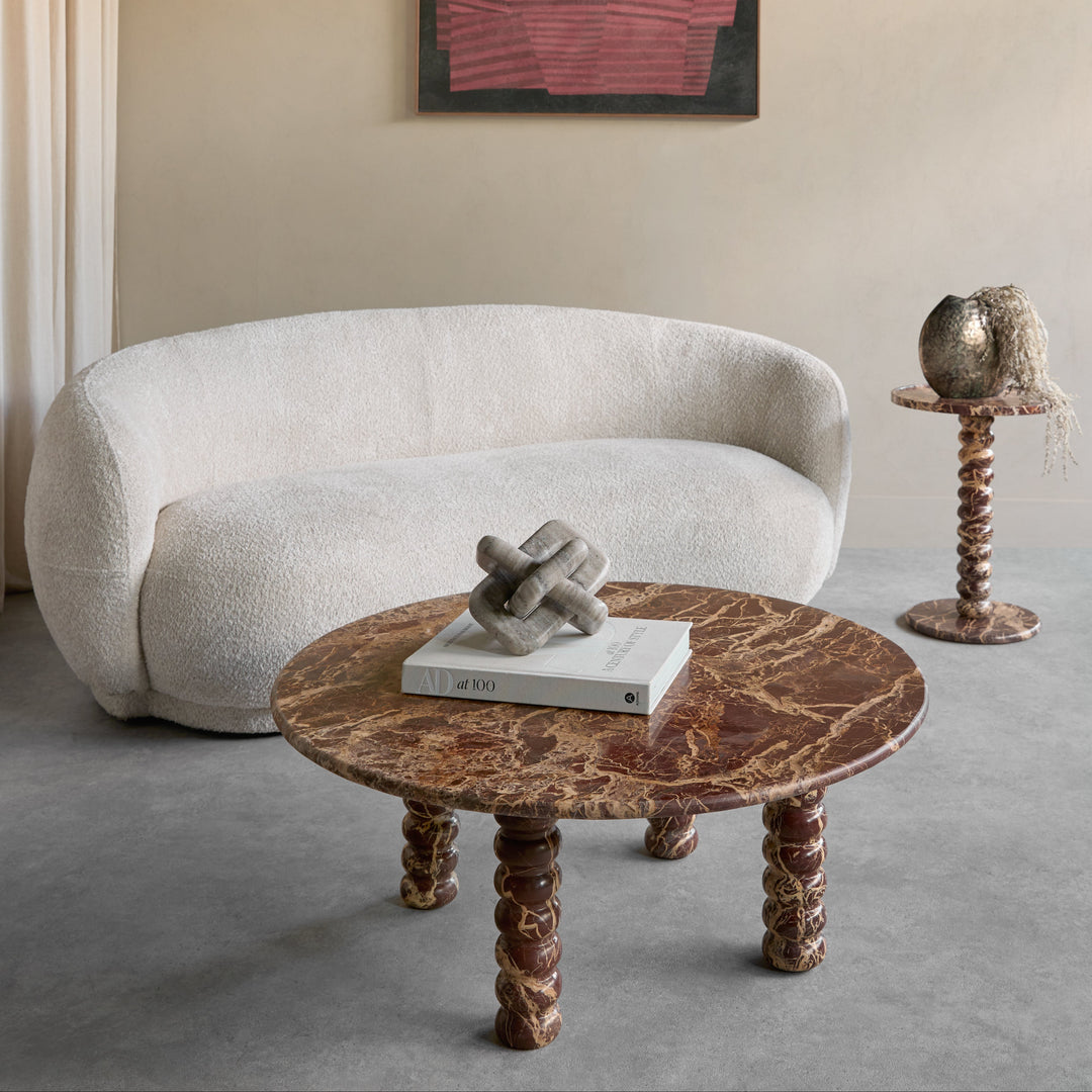 Totem Red Marble Side Table