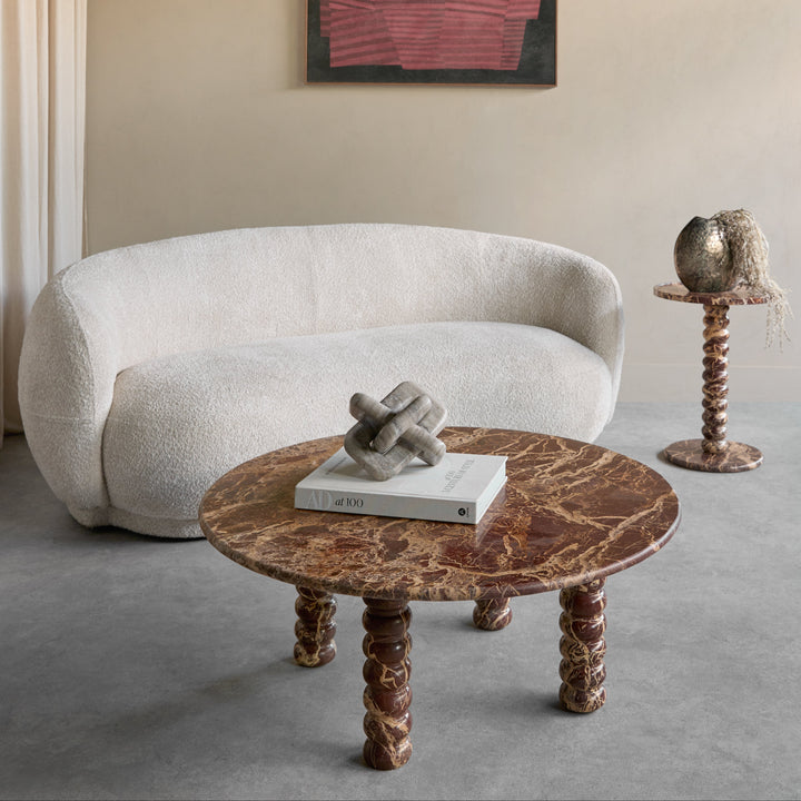 Totem Red Marble Side Table