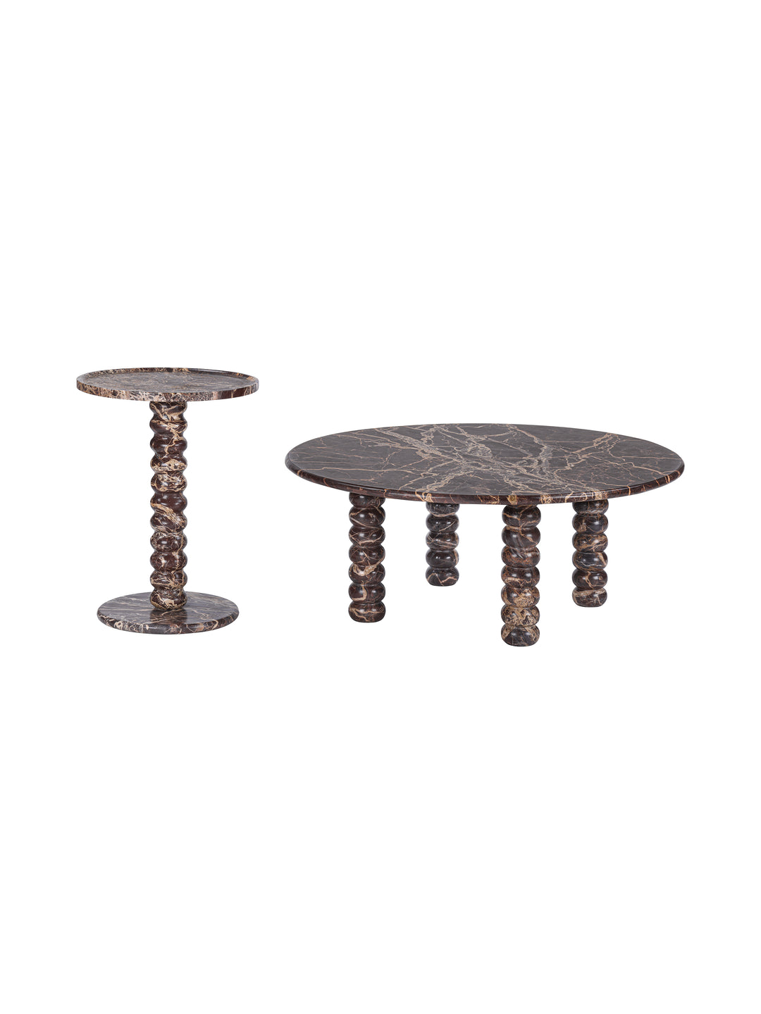 Totem Red Marble Side Table