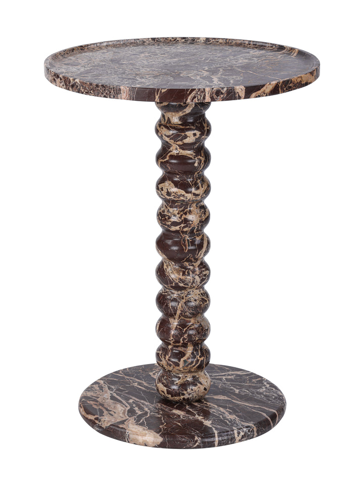 Totem Red Marble Side Table