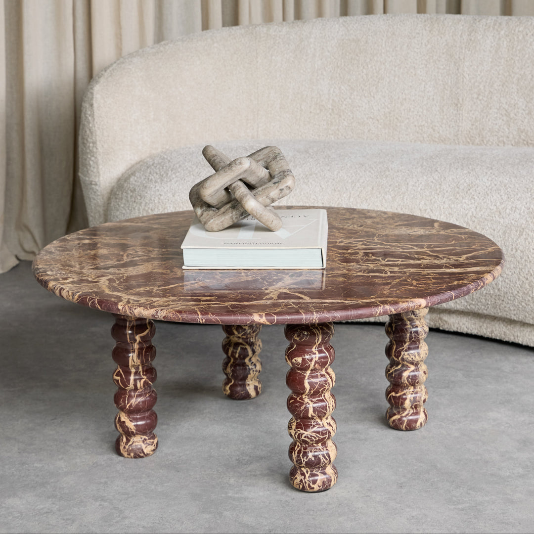 Totem Red Marble Coffee Table