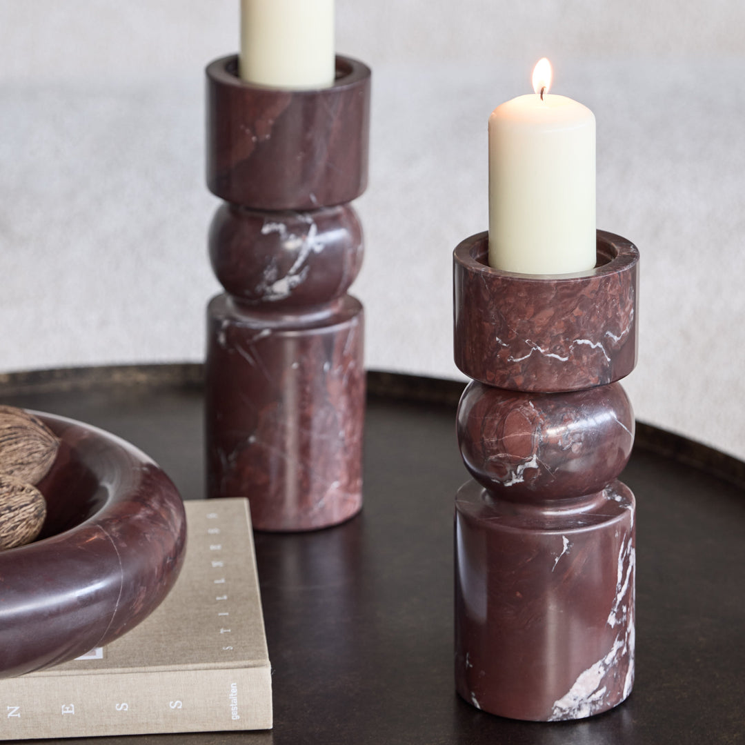 Cassia Red Jasper Medium Candle Holder
