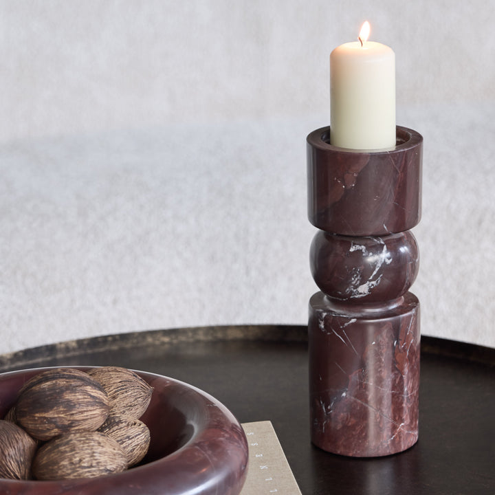 Cassia Red Jasper Small Candle Holder