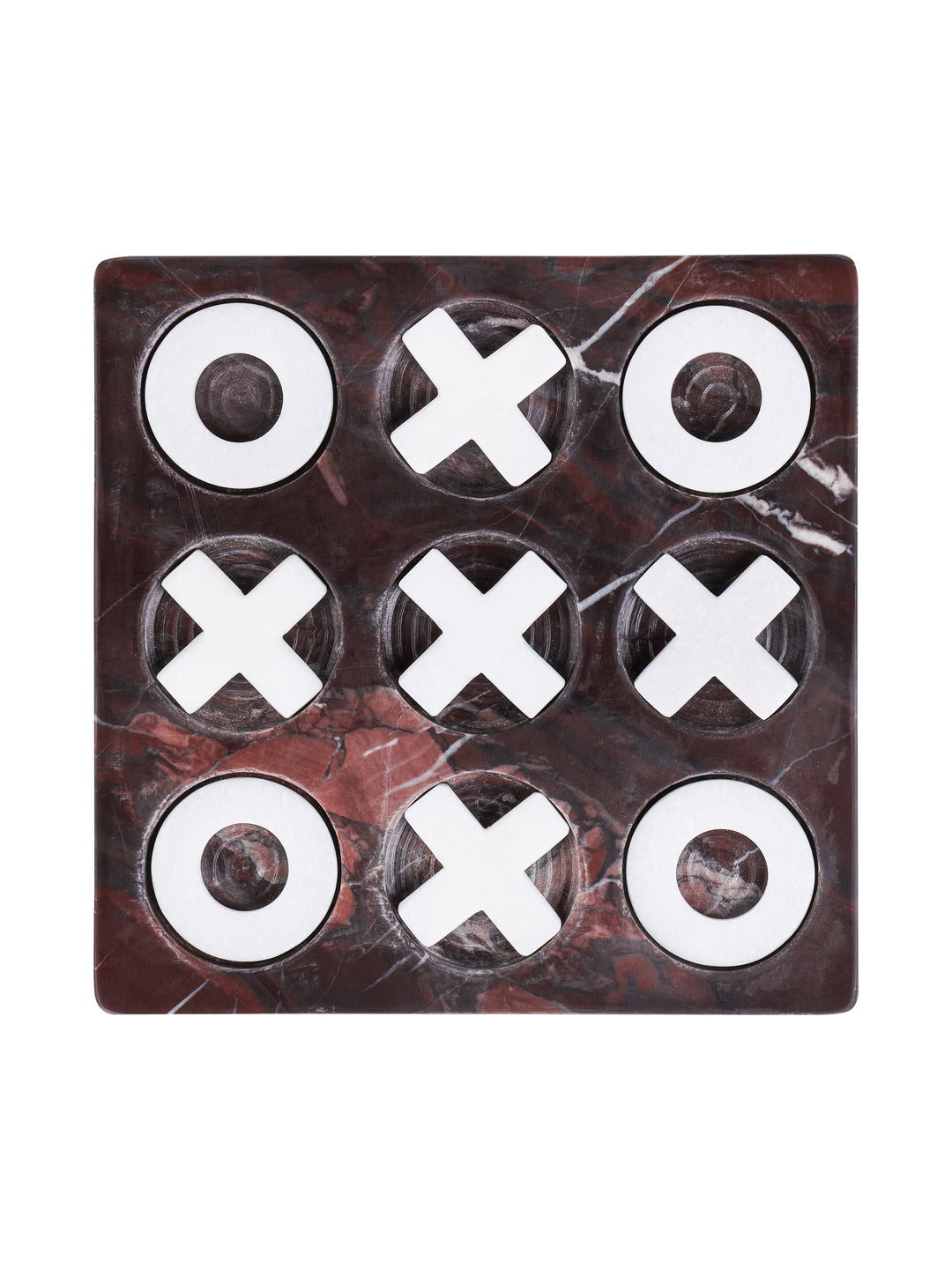 Cassia Red Jasper Marble Noughts & Crosses Game
